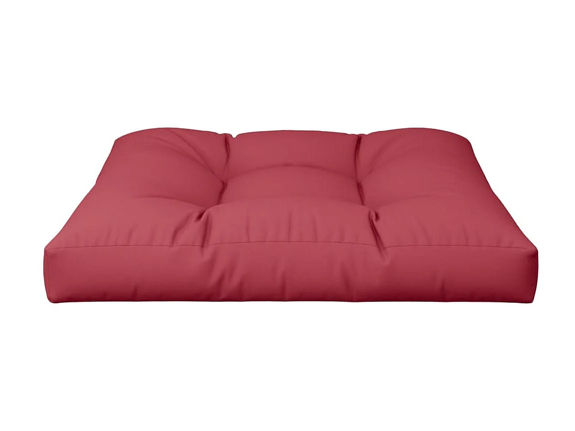Coussin de palette rouge bordeaux 70x70x12 cm tissu