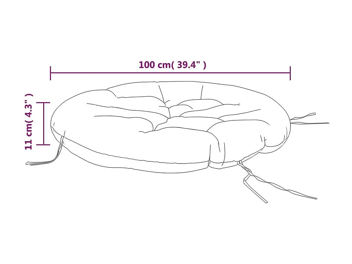 Coussin rond rayure bleue/blanche ? 100 x11 cm tissu oxford