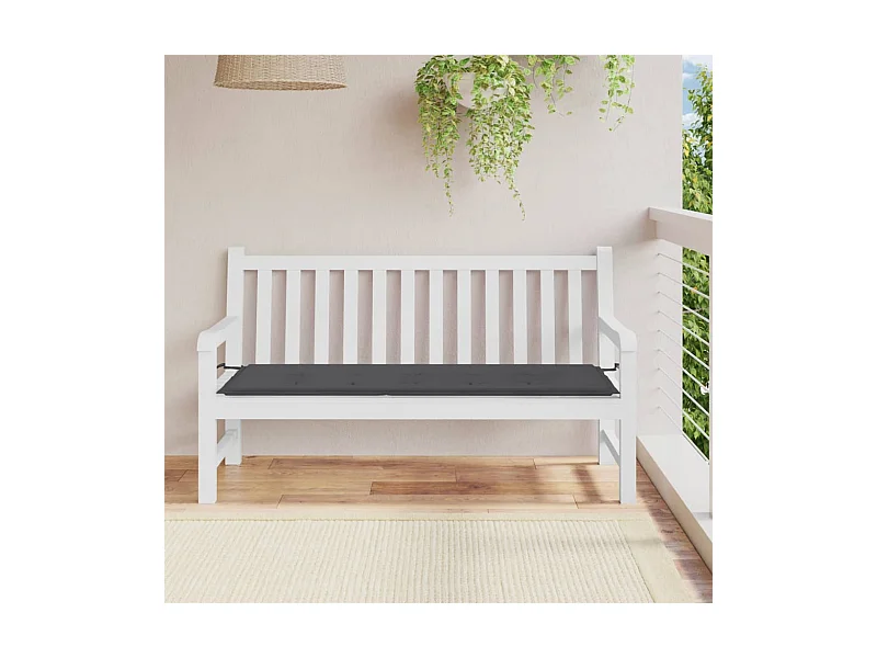 Cuscino per panca da giardino grigio 150x50x3 cm in tessuto oxford