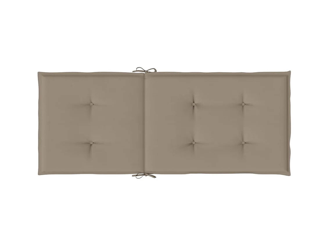 Juego de 6 cojines para sillas de jardín con respaldo alto de tela color topo