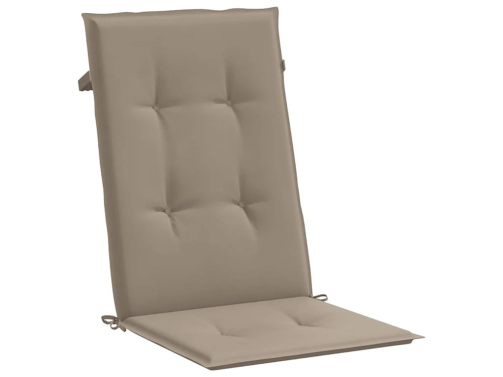 Coussins de chaise de jardin dossier haut lot de 6 taupe tissu