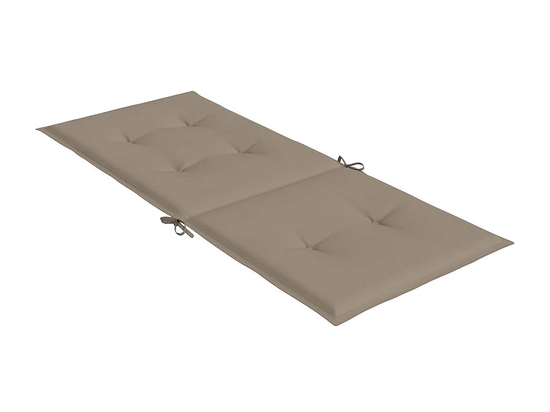 Coussins de chaise de jardin dossier haut lot de 6 taupe tissu