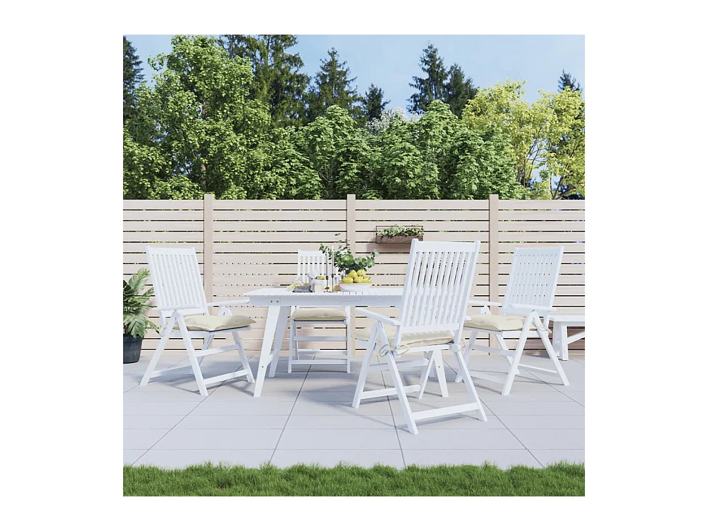 Coussins de chaise 4 pcs blanc beige 40x40x7 cm tissu oxford