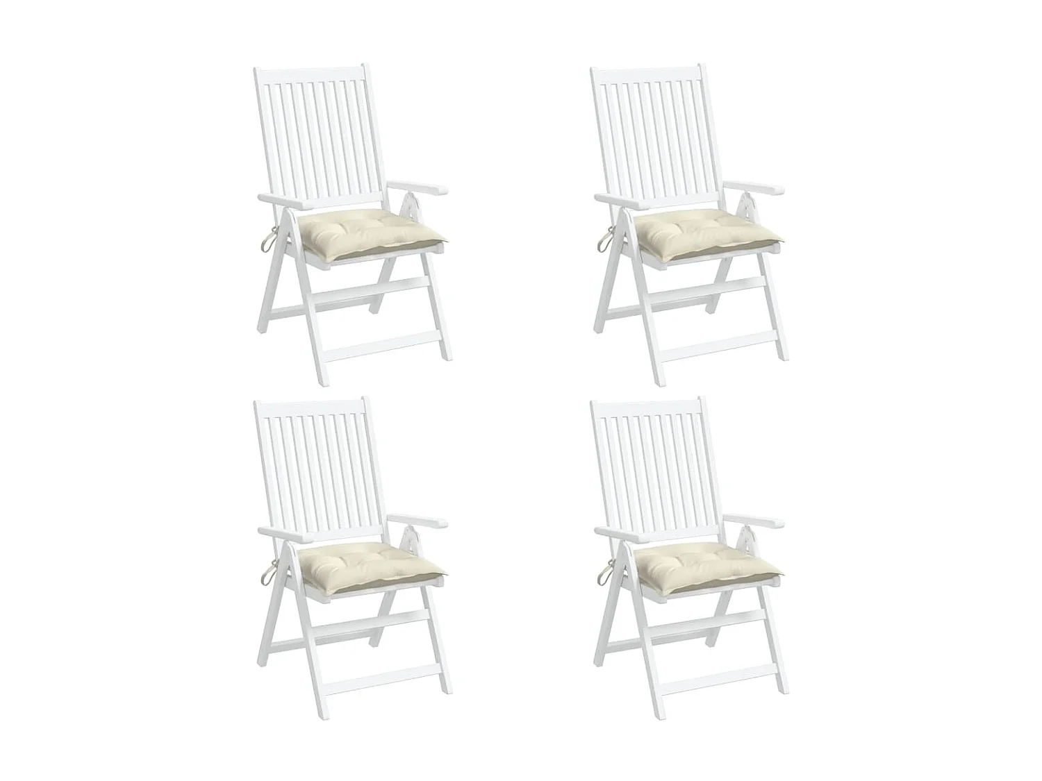 Coussins de chaise 4 pcs blanc beige 40x40x7 cm tissu oxford