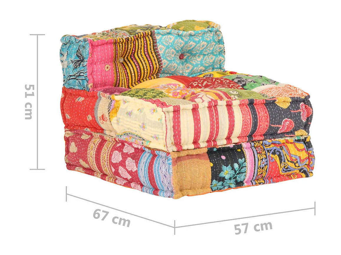 Pouf modulaire Patchwork Tissu