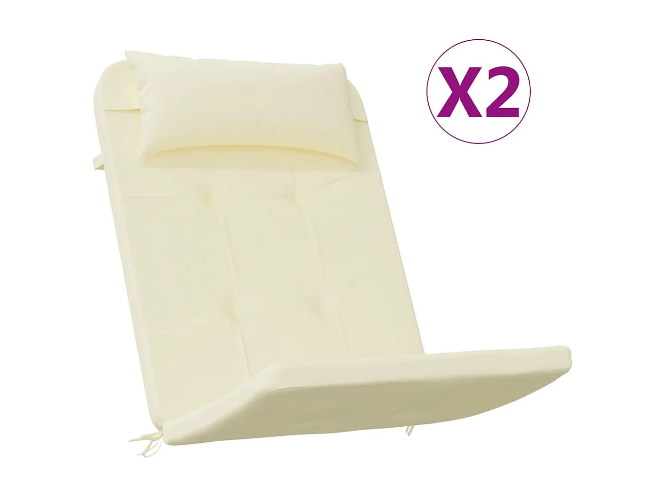 Set di 2 cuscini per sedia Adirondack in tessuto oxford beige