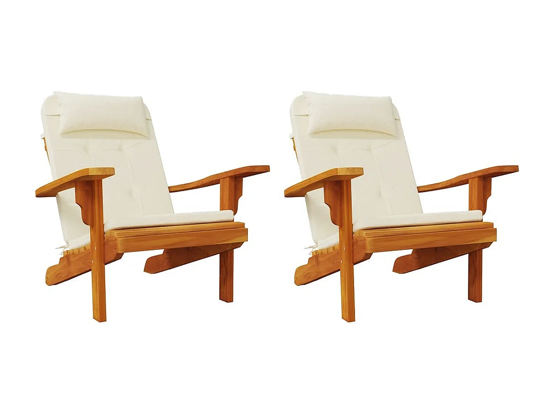 Set di 2 cuscini per sedia Adirondack in tessuto oxford beige