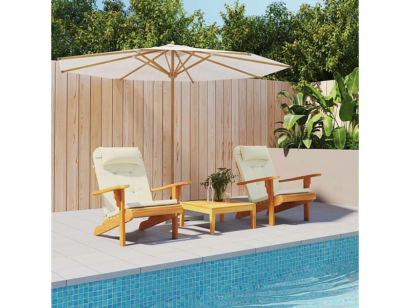 Juego de 2 cojines para silla Adirondack de tela oxford beige