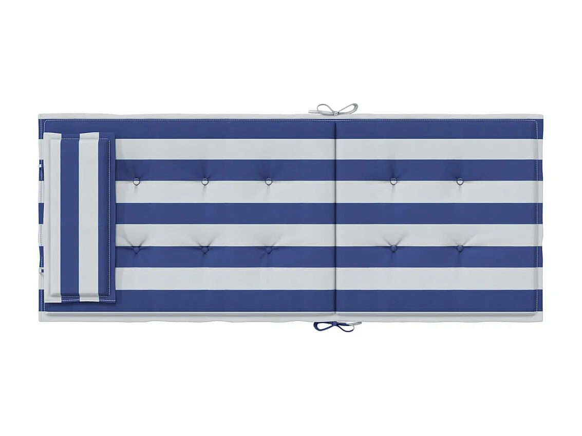 Coussins de chaise à dossier haut lot de 6 rayures bleu/blanc