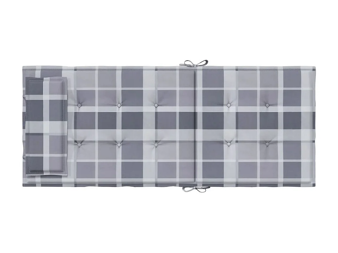 Set di 4 cuscini per sedia con schienale alto a quadretti grigi