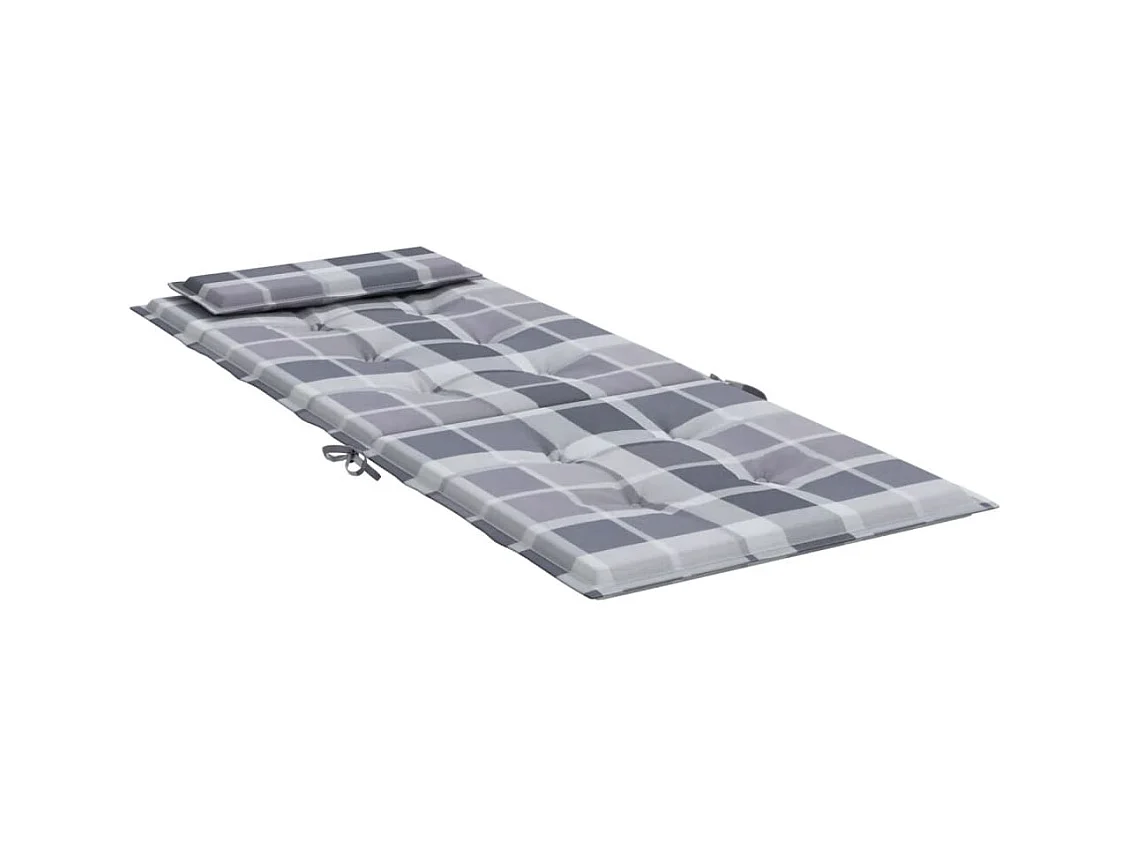 Coussins de chaise à dossier haut lot de 4 carreaux gris