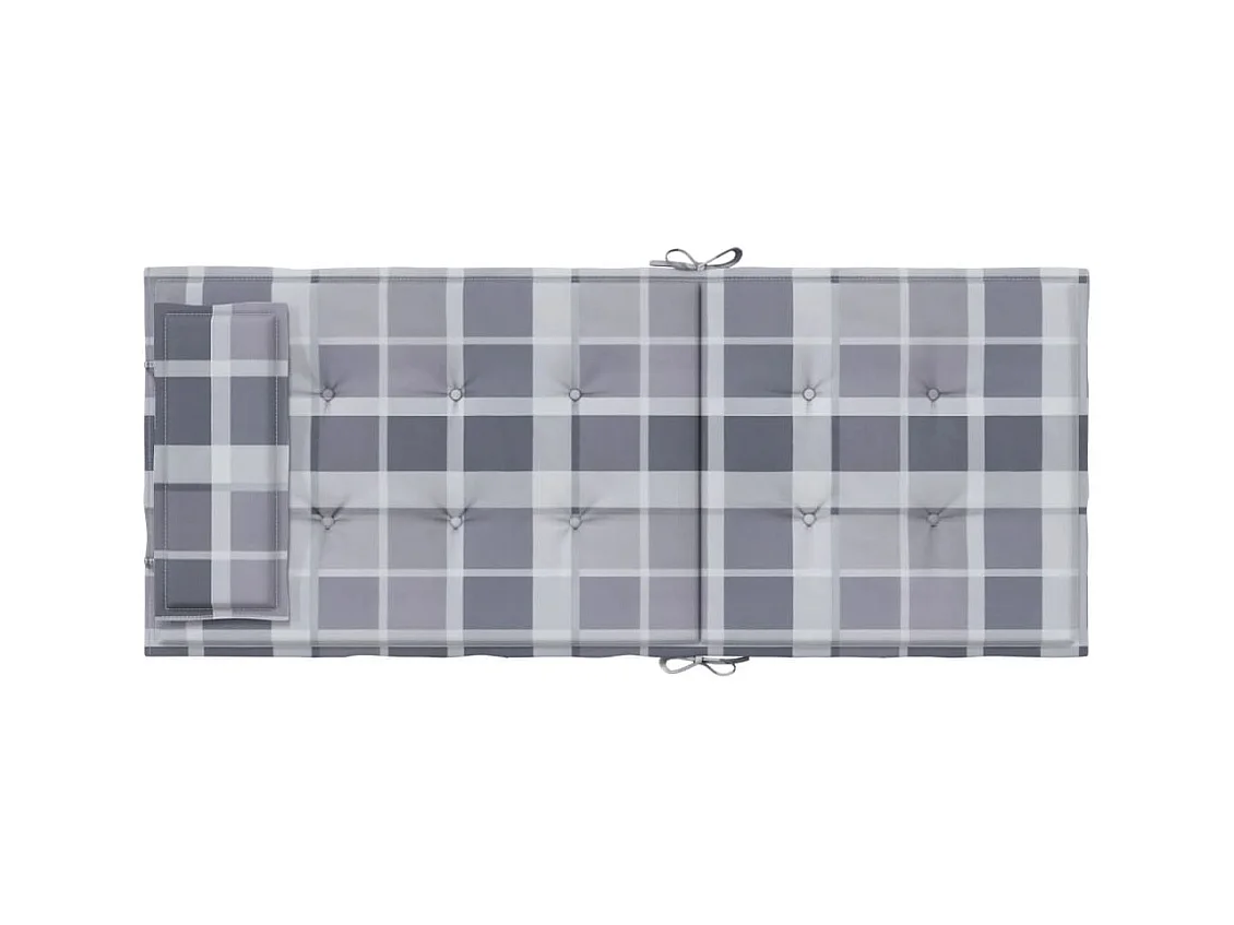 Coussins de chaise à dossier haut lot de 4 carreaux gris
