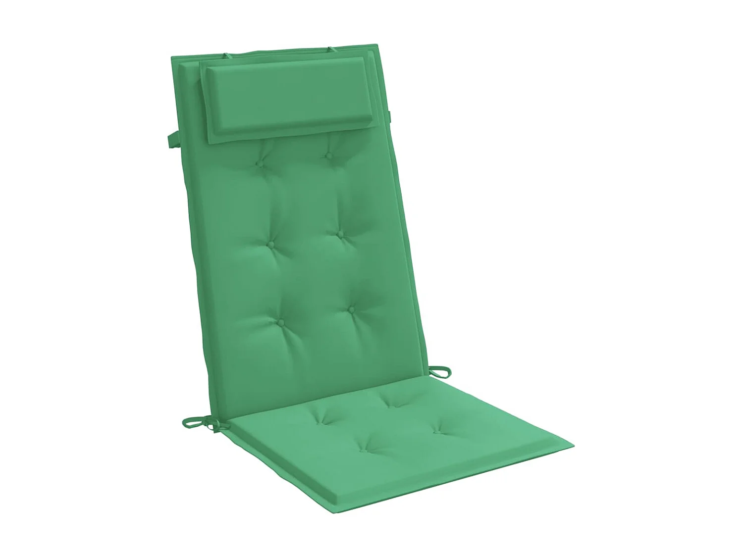 Stoelkussens met hoge rugleuning, set van 4 groene oxfordstof