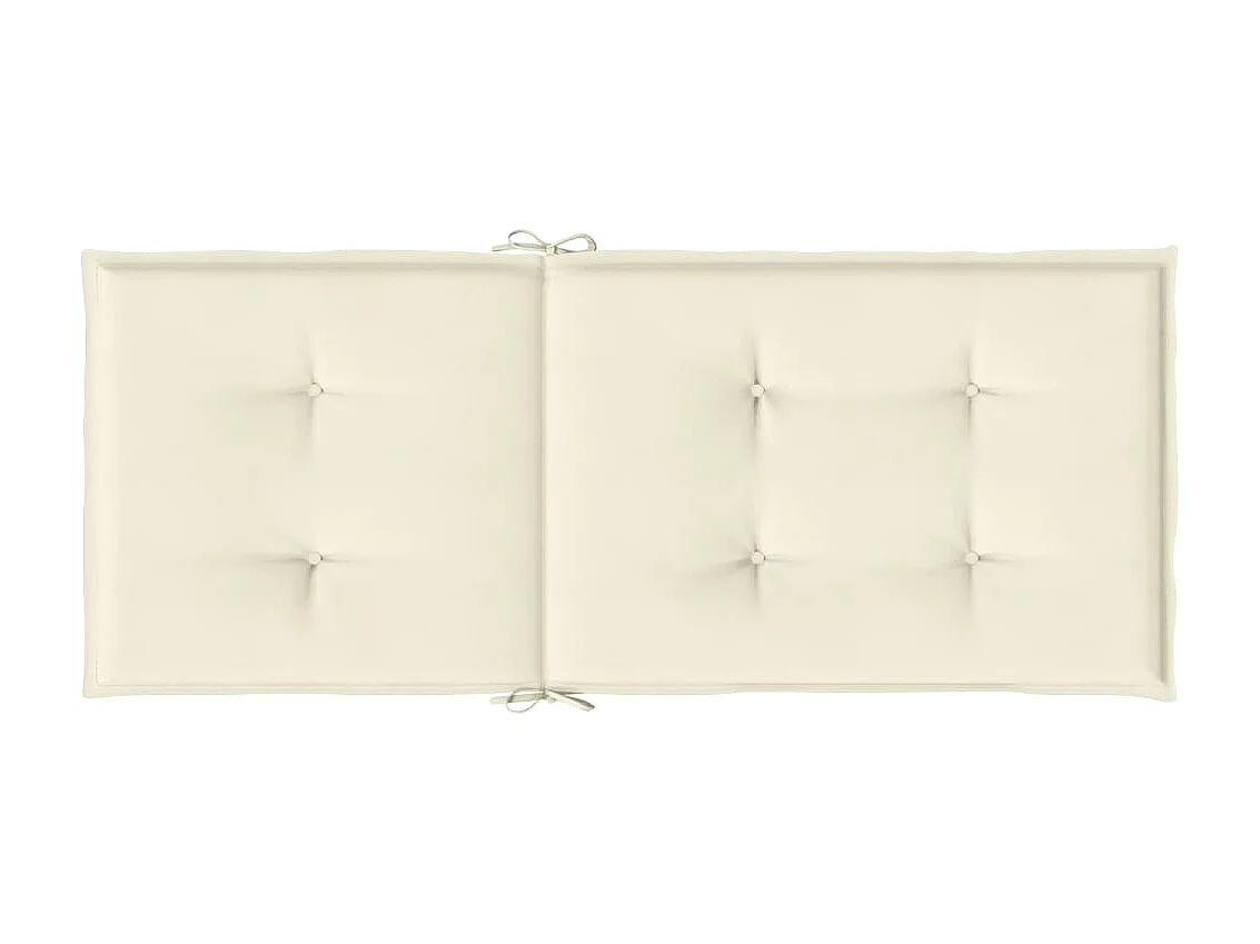 Coussins de chaise de jardin dossier haut lot de 4 beige tissu