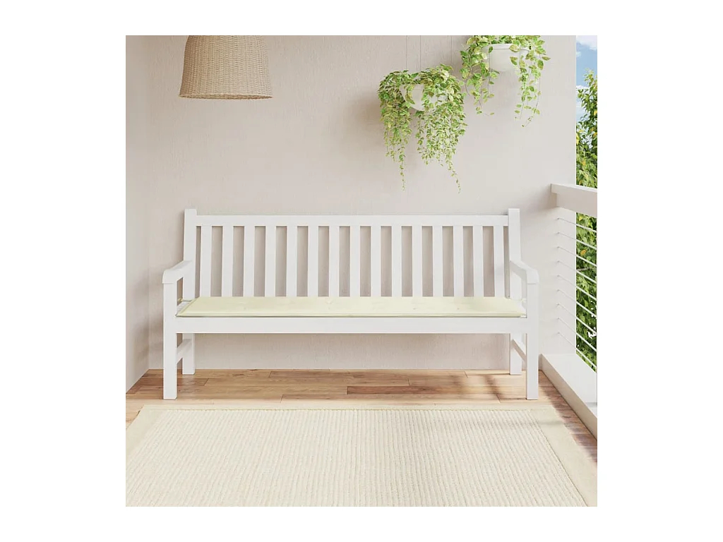 Coussin de banc de jardin beige 180x50x3 cm tissu oxford