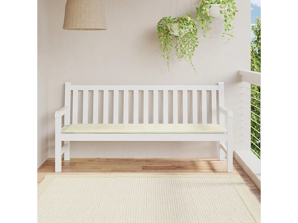 Coussin de banc de jardin beige 180x50x3 cm tissu oxford