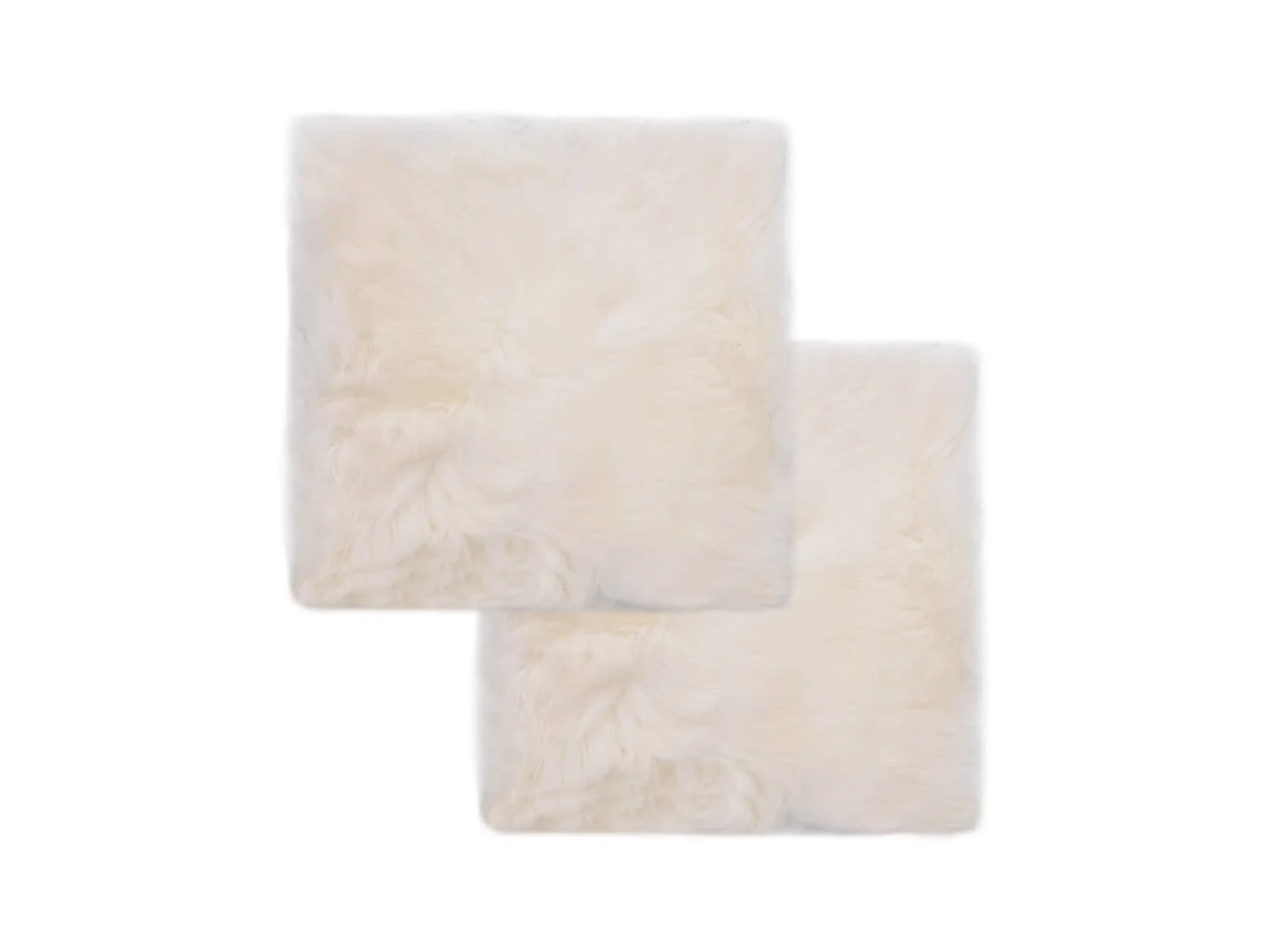 Coussins de chaise 2 pcs Blanc 40x40cm Peau de mouton véritable
