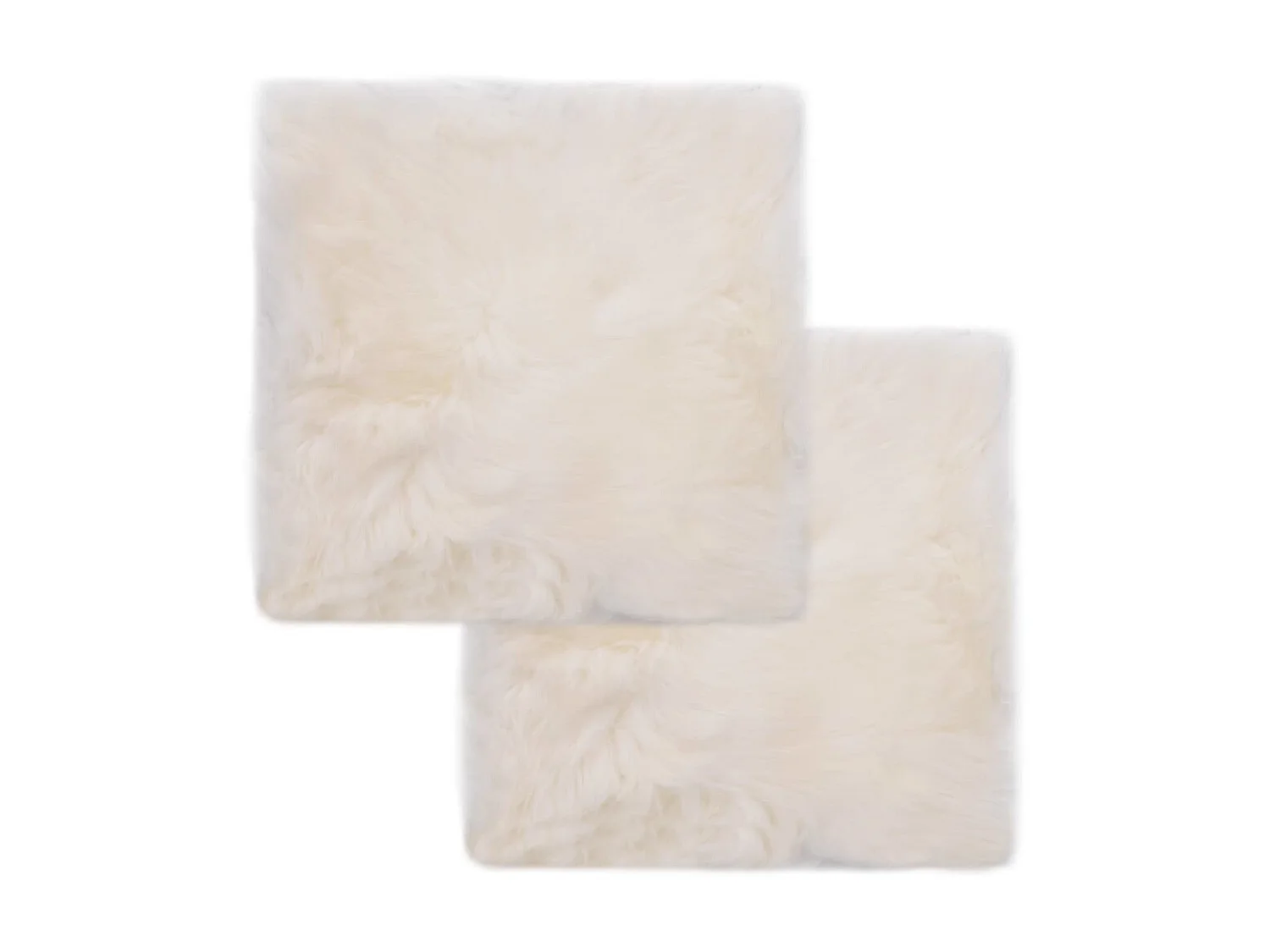 Coussins de chaise 2 pcs Blanc 40x40cm Peau de mouton véritable