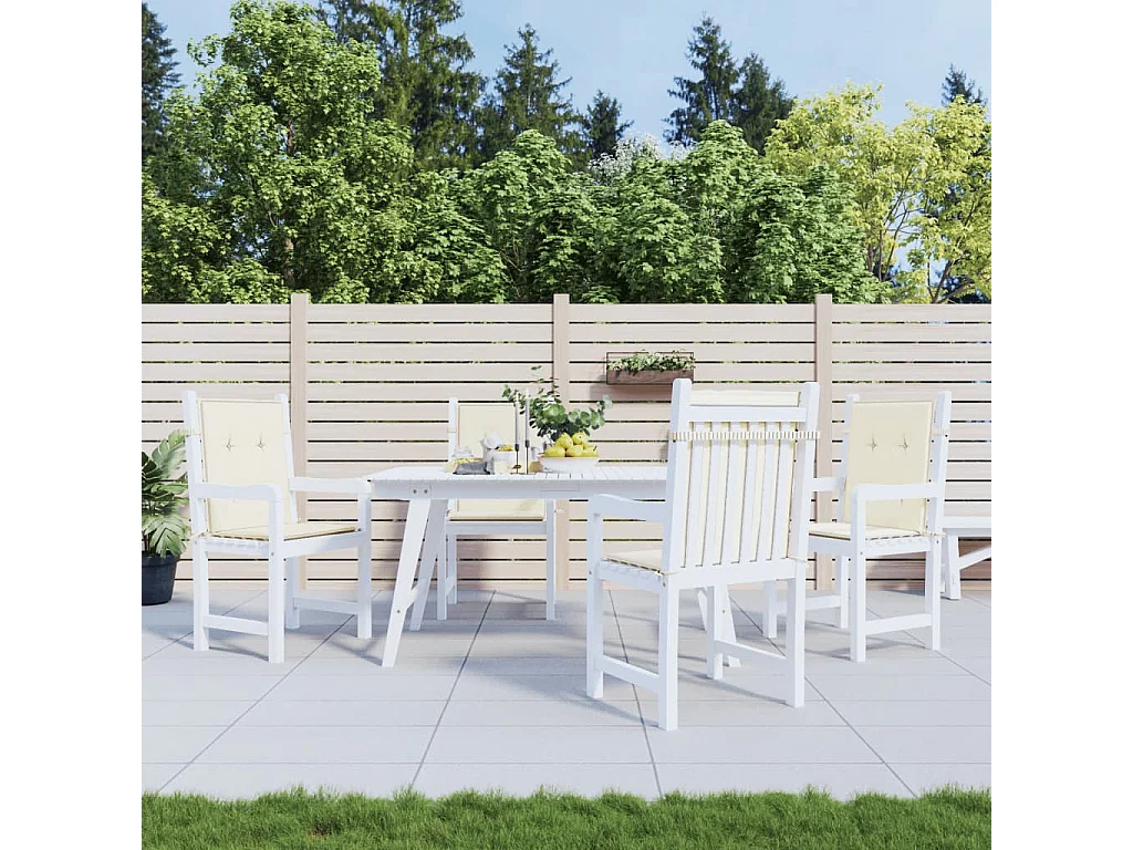 Tuinstoelkussens met lage rugleuning, set van 4 beige