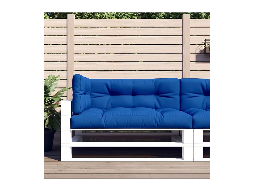 Coussins de palette 3 pcs bleu royal tissu