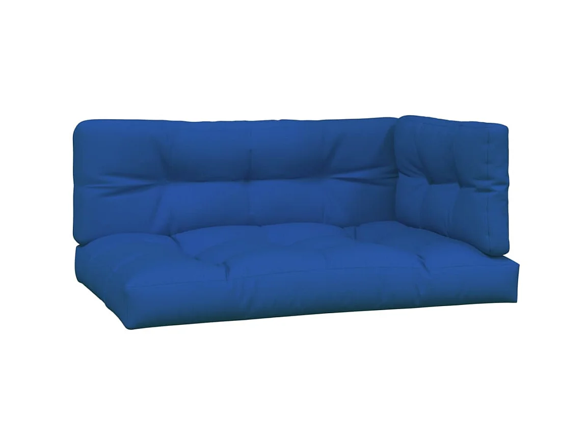 Coussins de palette 3 pcs bleu royal tissu