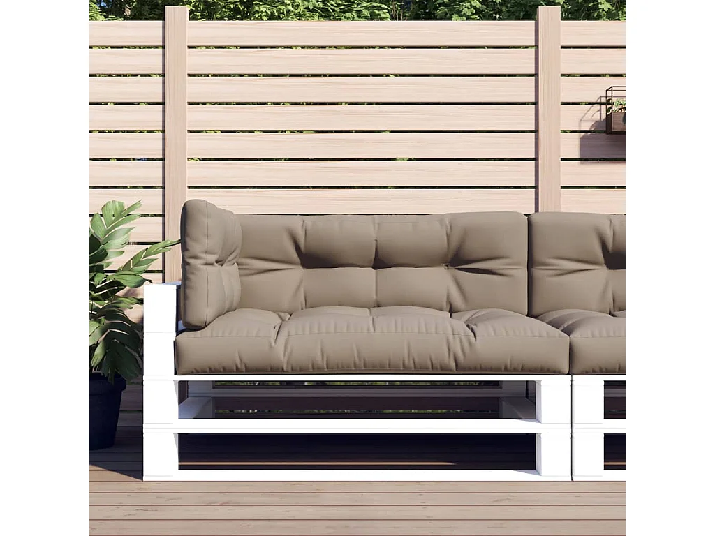 Palletkussens 3 stuks taupe stof