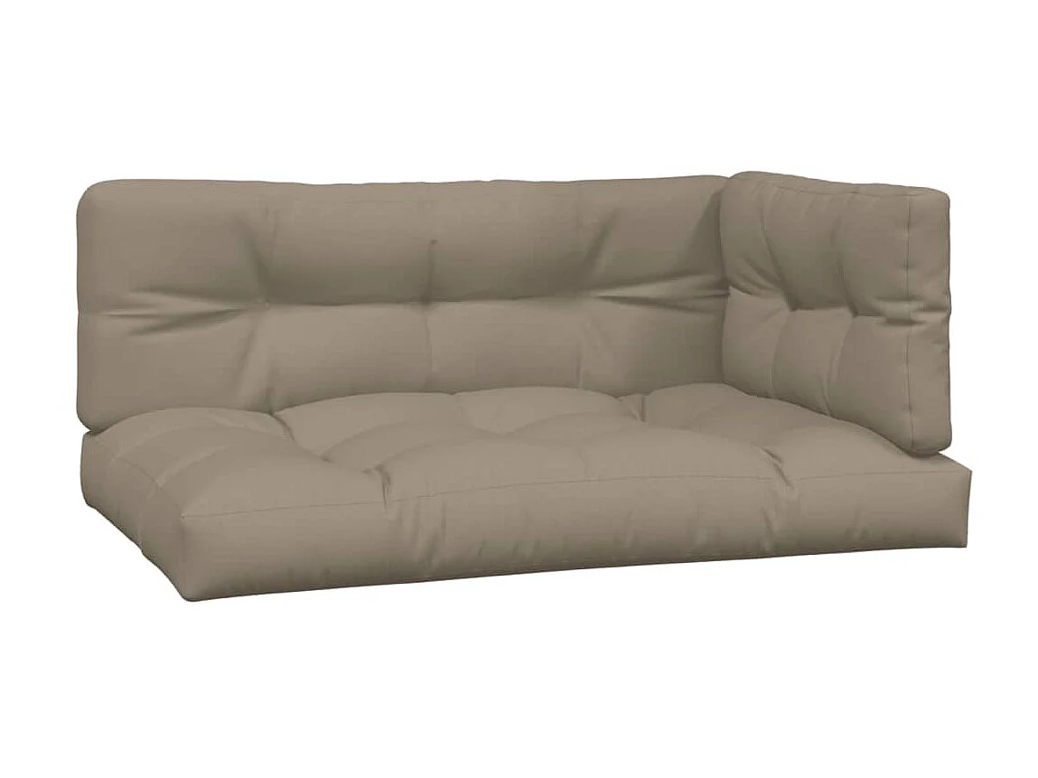 Palletkussens 3 stuks taupe stof