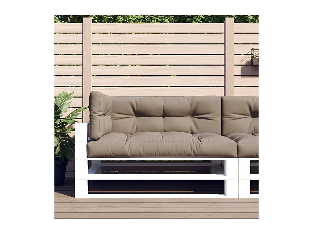 Coussins de palette 3 pcs taupe tissu