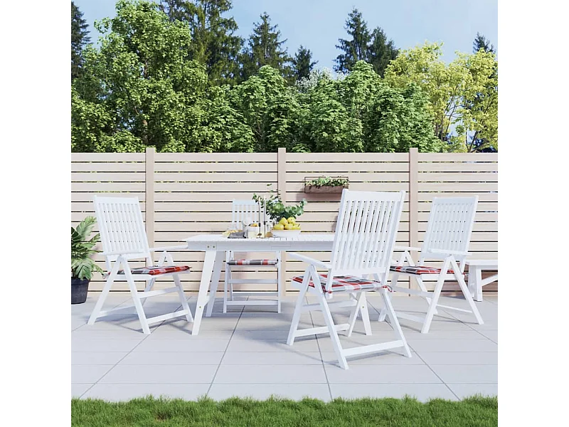 Cuscini per sedie da giardino 4 pz piastrelle rosse 40x40x3 cm