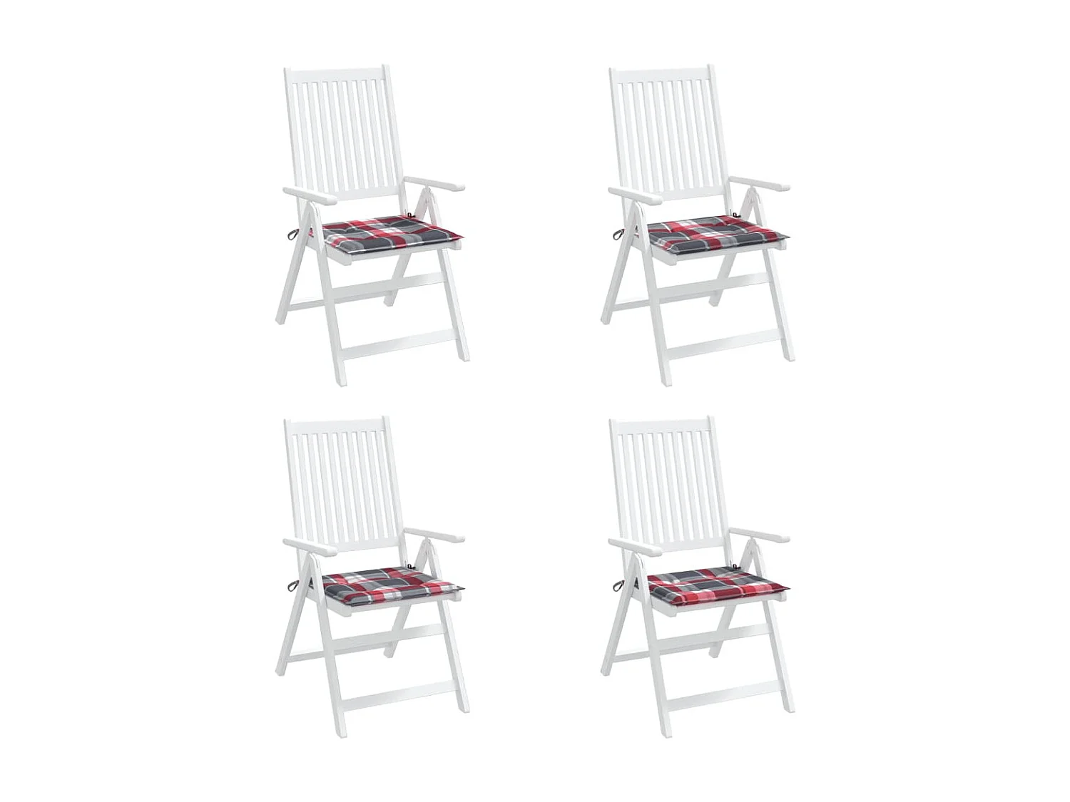 Cuscini per sedie da giardino 4 pz piastrelle rosse 40x40x3 cm