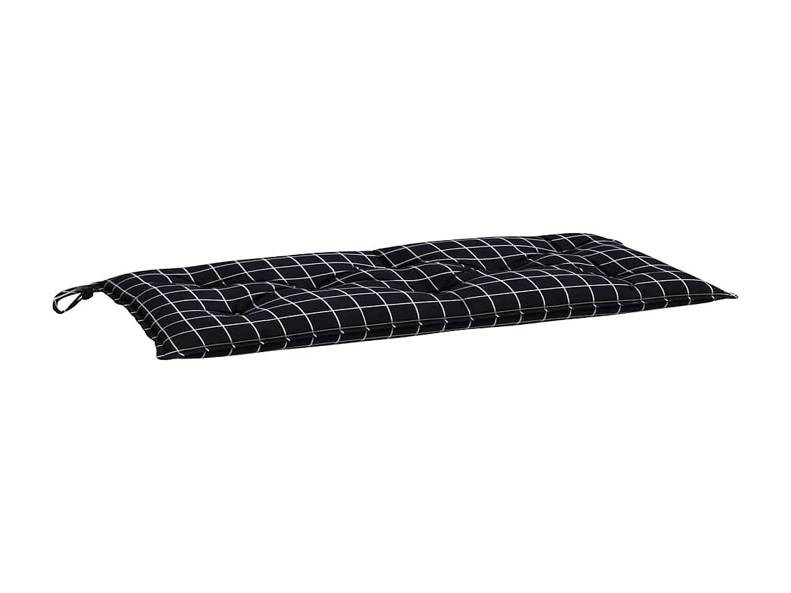 Coussin de banc de jardin carreaux noir 100x50x7cm tissu oxford
