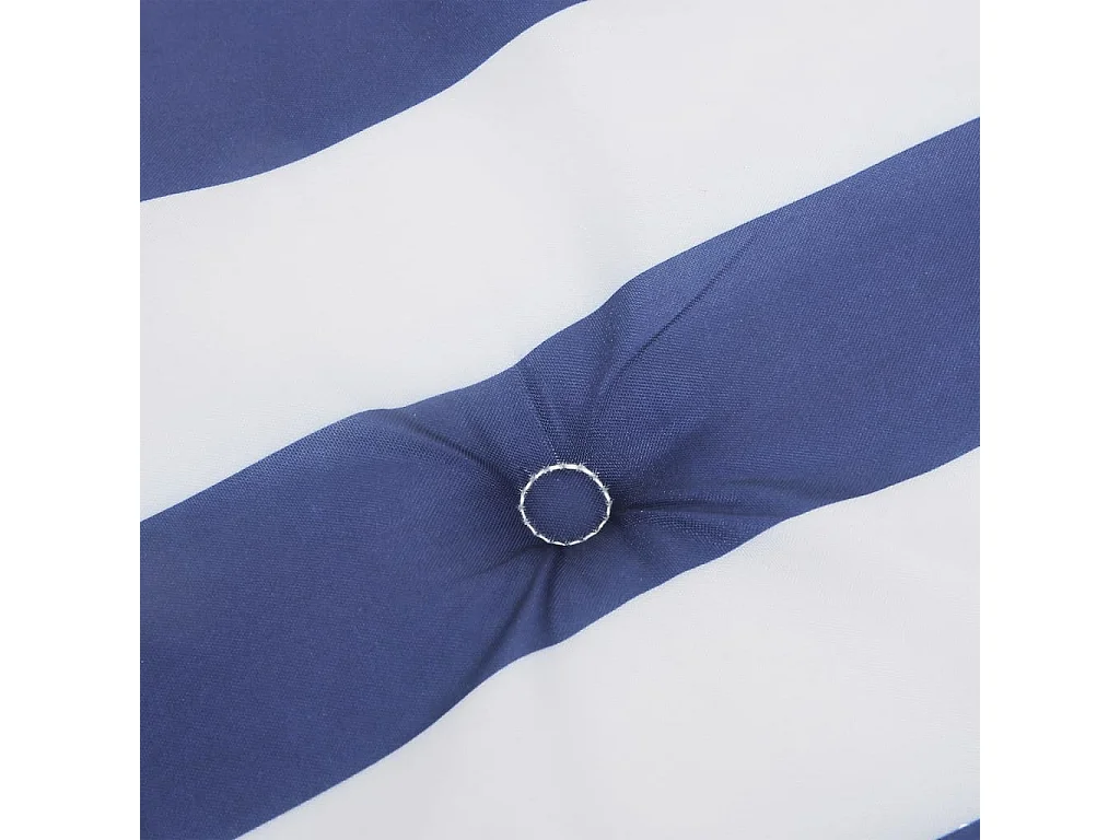Stoelkussens met lage rugleuning, set van 6 blauwe en witte strepen