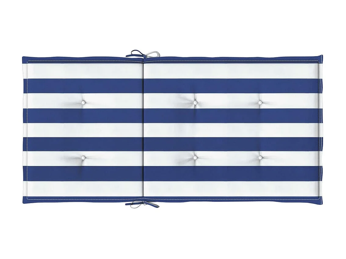 Coussins de chaise à dossier bas lot de 6 rayures bleu et blanc