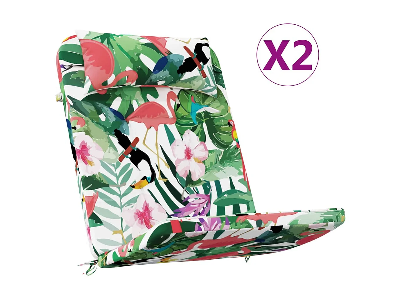 Set di 2 cuscini per sedia Adirondack in tessuto oxford multicolore