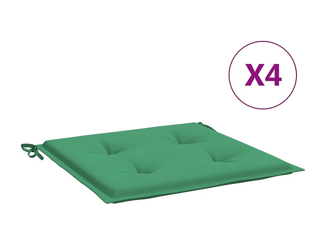 Coussins de chaise de jardin 4 pcs vert 50x50x3 cm tissu oxford