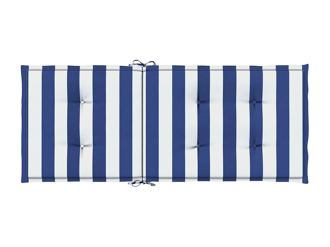 Cojines para silla con respaldo alto, 4 piezas, tela de rayas azules/blancas