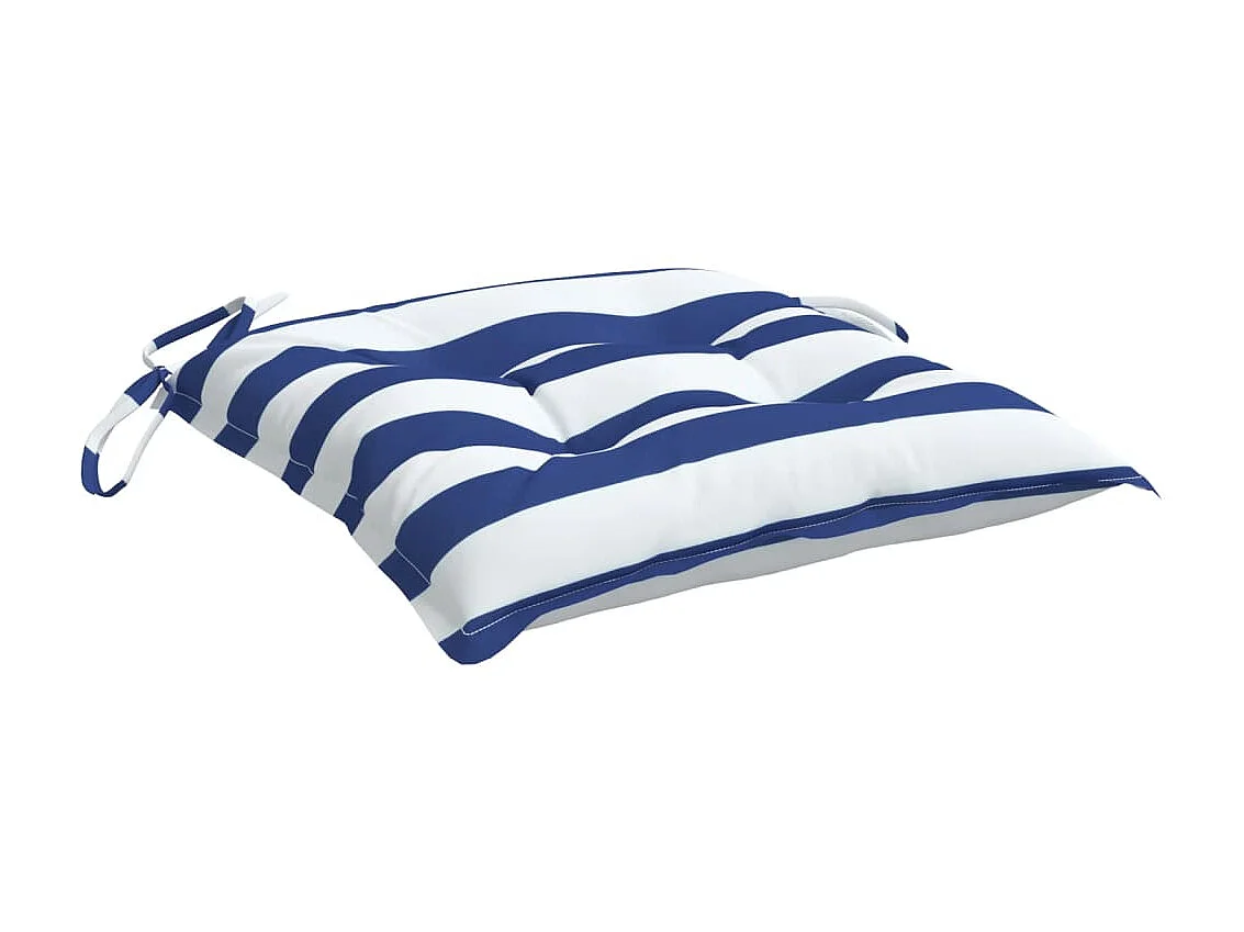 Cuscini per sedia 4 pz righe blu e bianche 50x50x7 cm