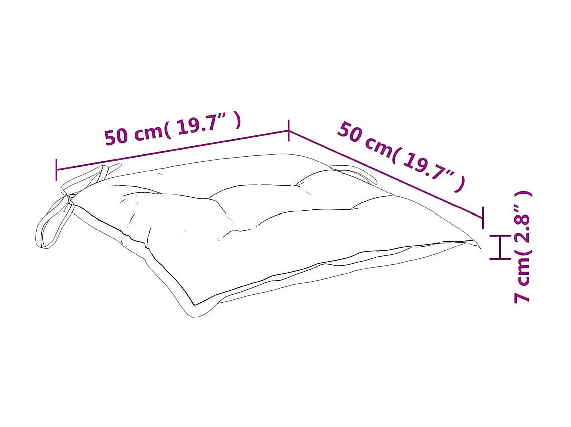 Cuscini per sedia 4 pz righe blu e bianche 50x50x7 cm