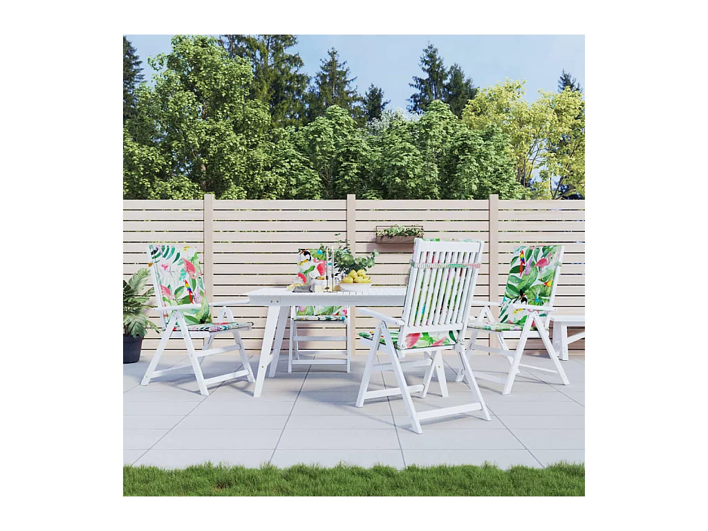 Coussins de chaise à dossier haut 4 pcs multicolore tissu