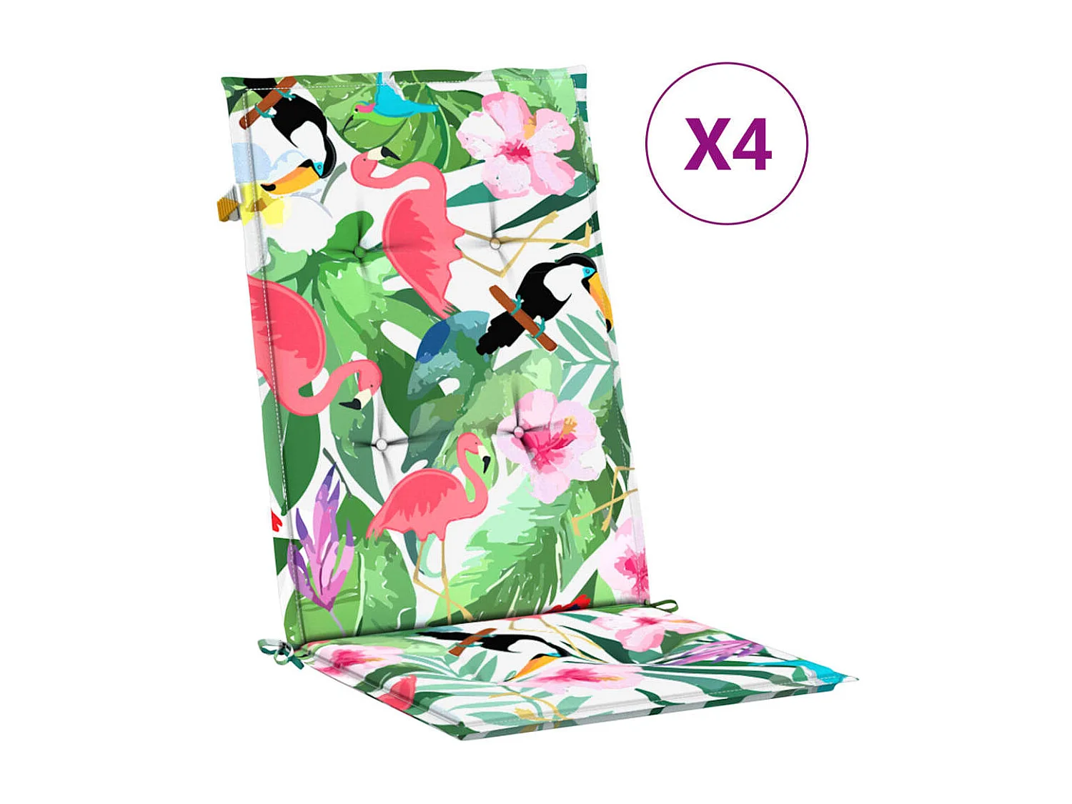 Coussins de chaise à dossier haut 4 pcs multicolore tissu