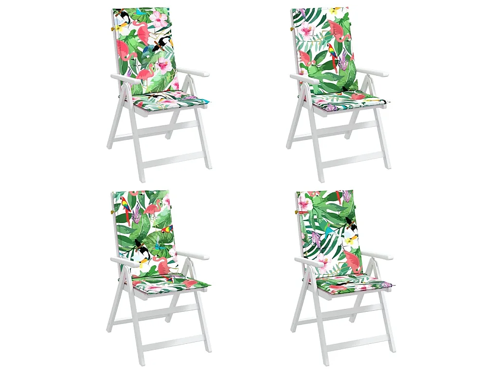 Coussins de chaise à dossier haut 4 pcs multicolore tissu