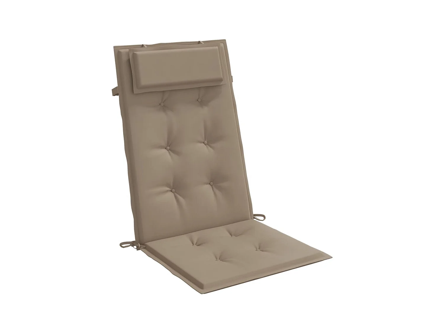 Stoelkussens met hoge rugleuning, set van 6 taupe oxford stof