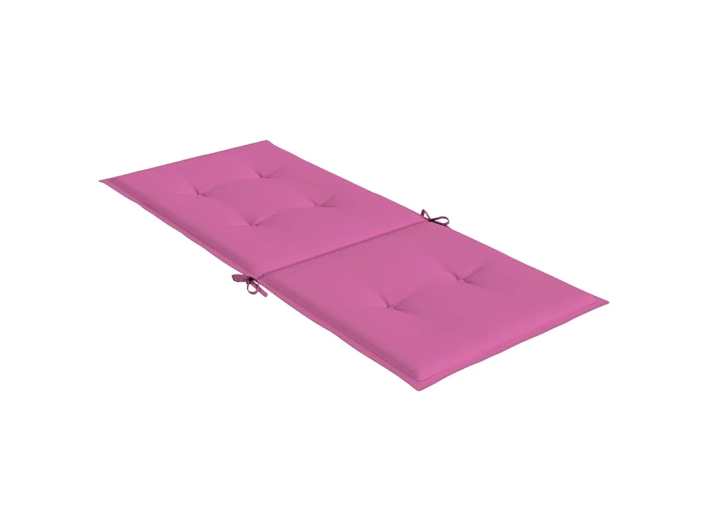 Coussins de chaise de jardin à dossier haut lot de 2 rose tissu