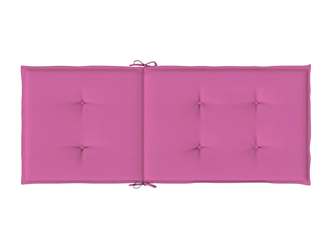 Coussins de chaise de jardin à dossier haut lot de 2 rose tissu