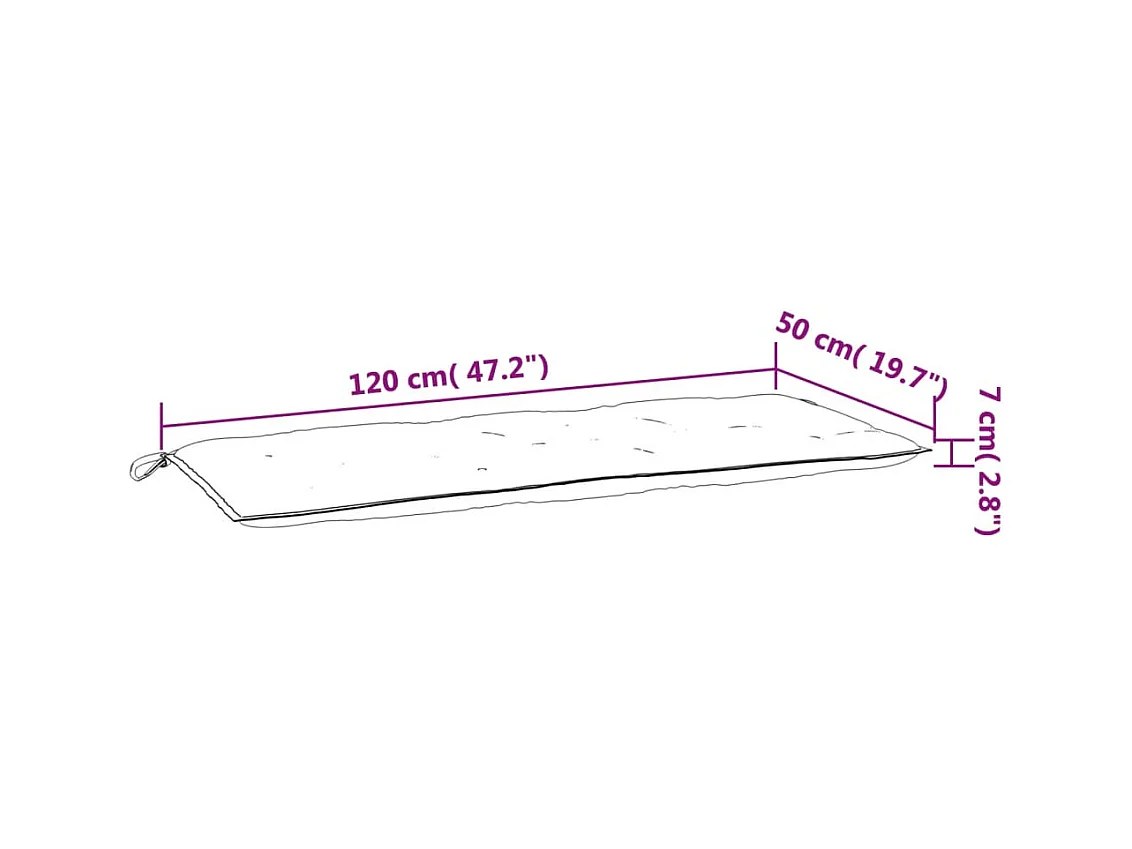 Gartenbankkissen 2 Stück grau 120x50x7 cm Oxford-Stoff