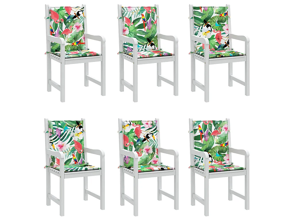 Coussins de chaise à dossier bas lot de 6 multicolore tissu