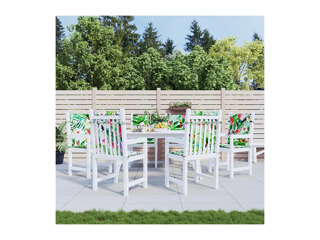 Coussins de chaise à dossier bas lot de 6 multicolore tissu