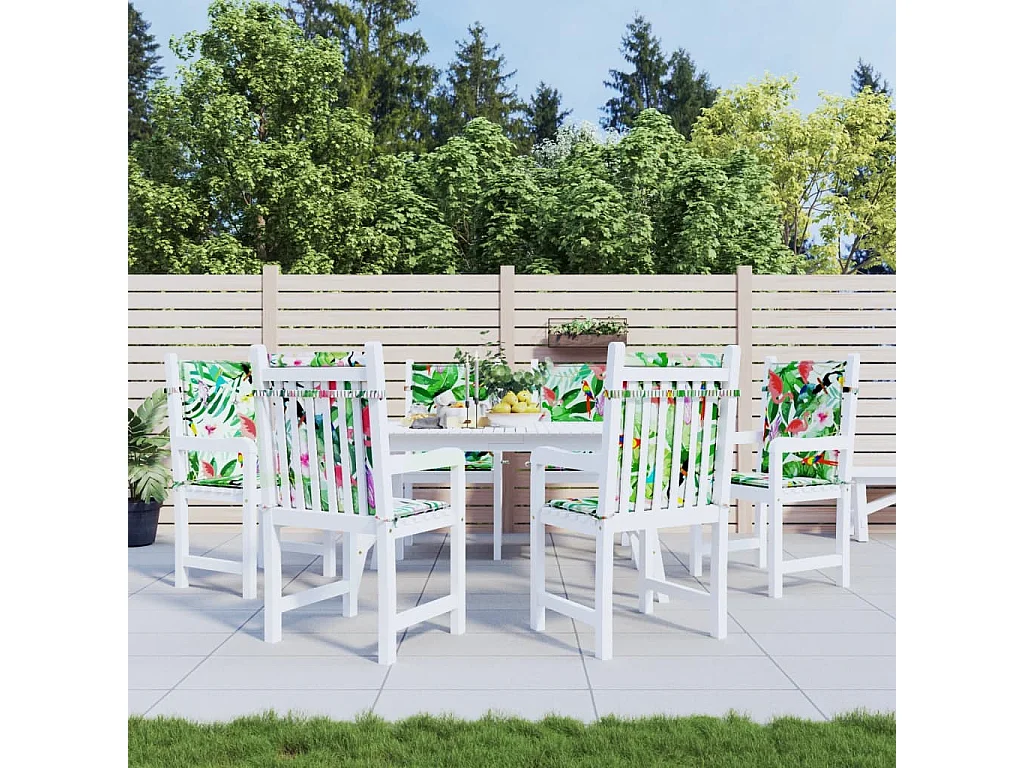 Conjunto de 6 almofadas para cadeira com encosto baixo em tecido multicolorido