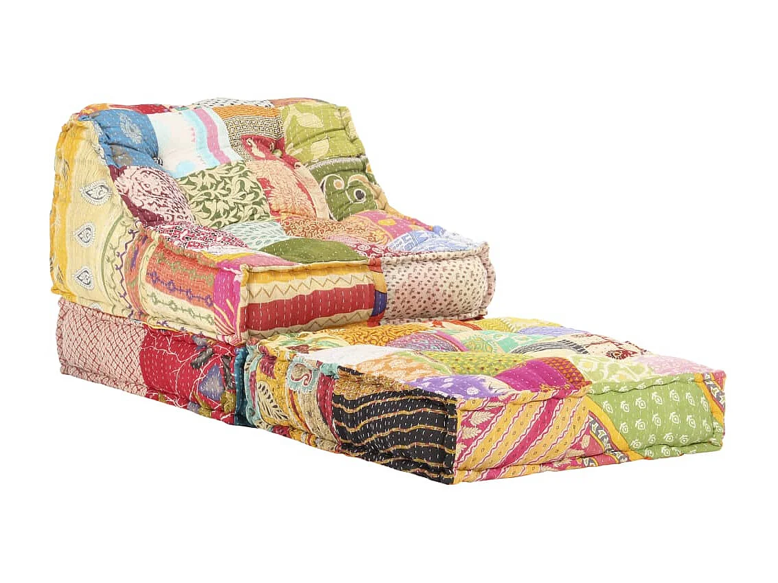 Pouf modulare in tessuto patchwork