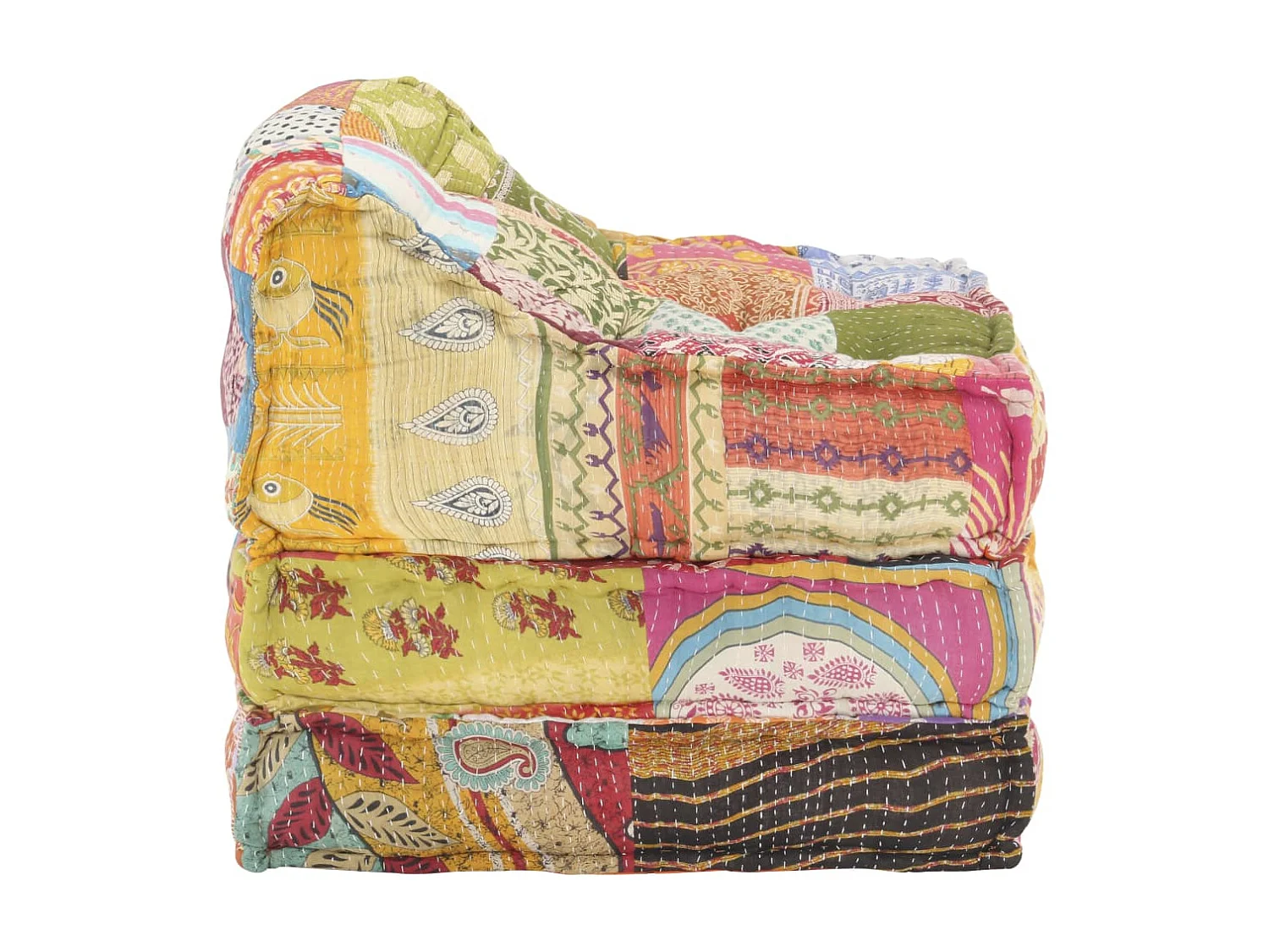 Pouf modulare in tessuto patchwork